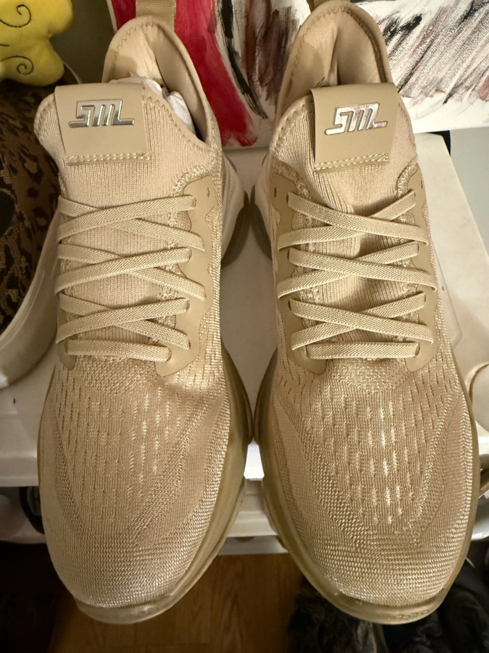 Steve Madden Beige Knit Athletic Sneakers